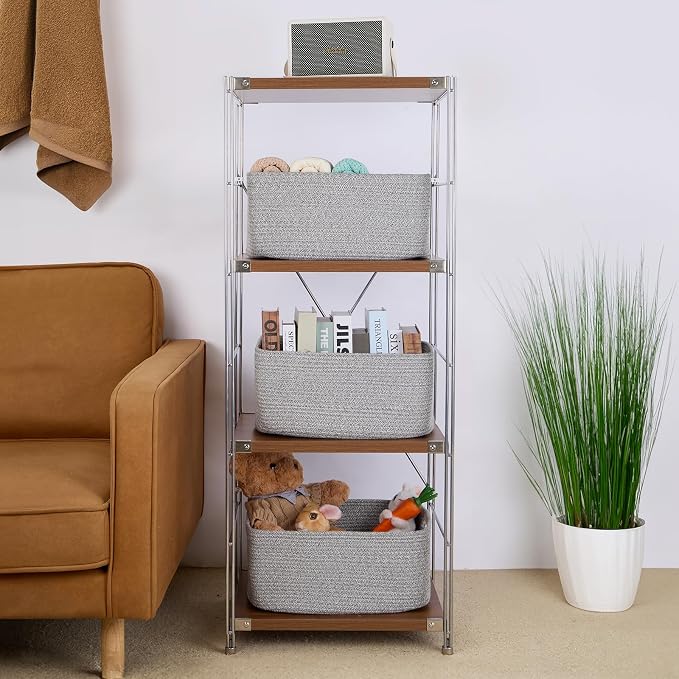 Large Storage Baskets for Organizing, Closet Shelf Baskets for Clothes Blanket - Image 4
