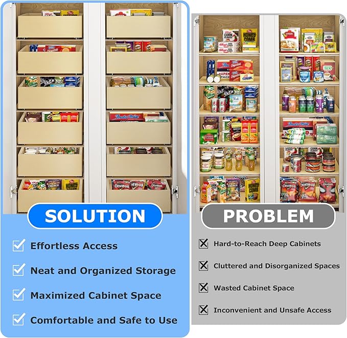 WelFurGeer Soft Close Pull Out Cabinet Organizer, Smooth Slide-Out Shelf - Image 4