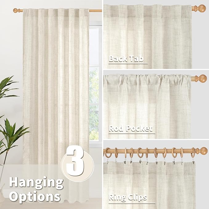 YoungsTex Short Semi Sheer Curtains 40 Inches Long - Image 6