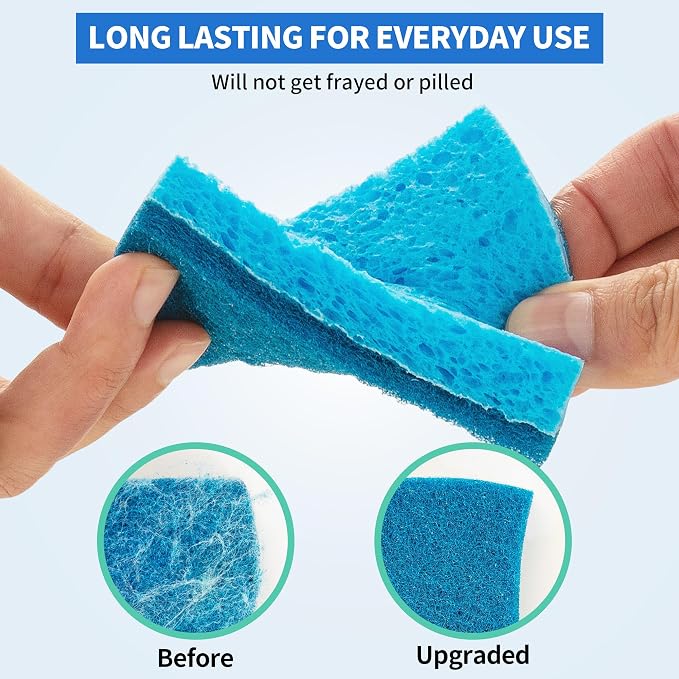 HOMERHYME Non-Scratch Cellulose Scrub Sponges 12 Pack, Sponges Kitchen - Image 3