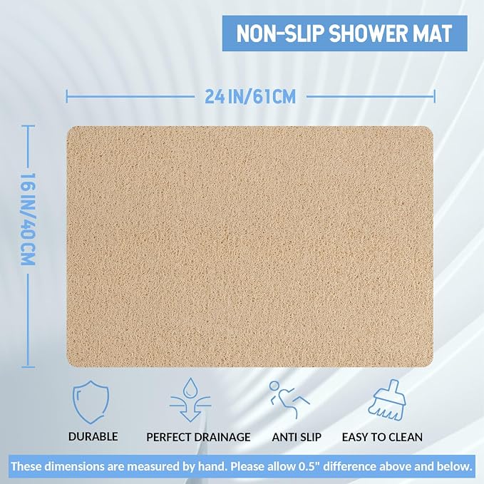 Non-Slip Bathtub Mat, 2 Pack Anti Slip Shower Mat, Fast Drying Bathtub Mats - Image 2