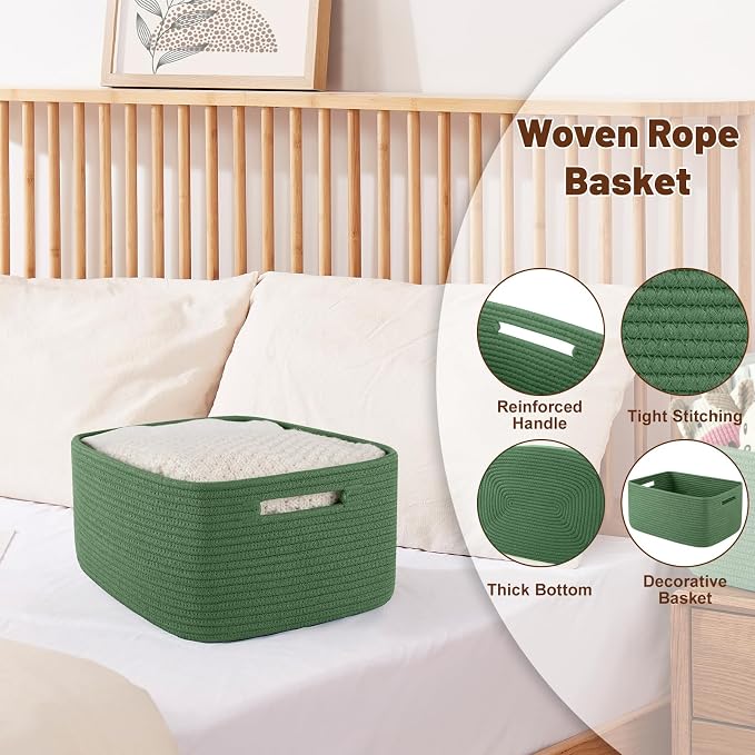 OIAHOMY Storage Basket for Shelves, Closet Cube Storage Bins Baskets for - Image 3