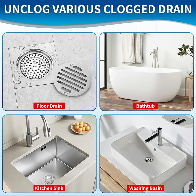 30 Inches Drain Snake Hair Clog Remover, Upgraded Anti-break Metal Plumbing - Image 7