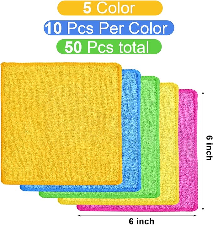 Tanlade Microfiber Cleaning Cloth Cleaning Rags Reasonable Kitchen Towels - Image 2