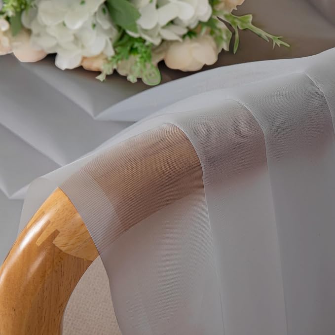 Chyhomenyc Sheer Light Grey Valances - Image 3