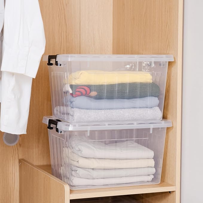 Citylife 22 QT Clear Plastic Storage Bins - Image 5