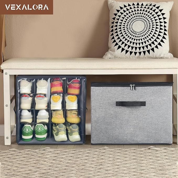 Shoe Organizer for Closet, 3 Pack Shoe Storage Bins - Image 7