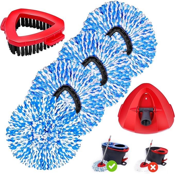 4 Pack Spin Mop Replacements Head Compatible by WaIEJiemiHome