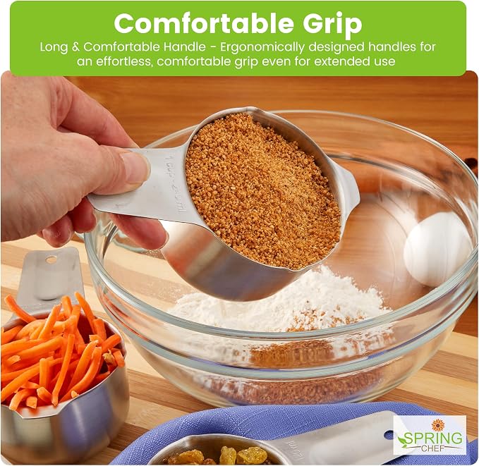 Spring Chef Stainless Steel Measuring Cups Set of 7 - Image 5