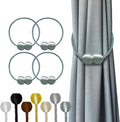 Hion Magnetic Curtain Tiebacks Gray Blue 4 Pack, Curtain Tiebacks Buckles by Hion