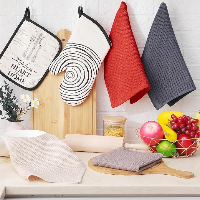 Homaxy 100% Cotton Waffle Weave Kitchen Dish Cloths, Ultra Soft Absorbent Quick - Image 6