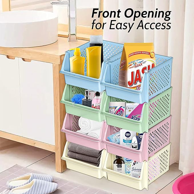 TidyFriend Plastic Stackable Storage Bins - Image 5