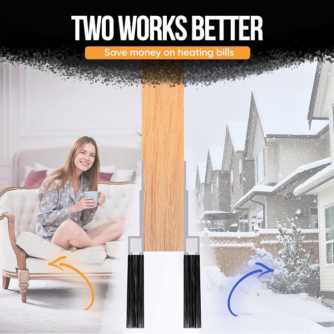 Premium 2 Pack Door Sweep for Bottom – Metal Gap Filler Draft Blocker, Weather - Image 5