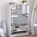 Shoe Cabinet with 3-Flip Mirror Drawers, Freestanding Shoe Rack Organizer with by BORNOON