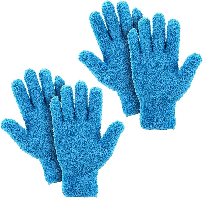 2 Pairs Microfiber Gloves Household Cleaning Glove Plant Dusting Glove Washable by Unknown