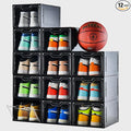 12 Pack Shoe Boxes Organizer, Magnetic Door Shoe Storage Boxes, Fit up to US by Stebopum