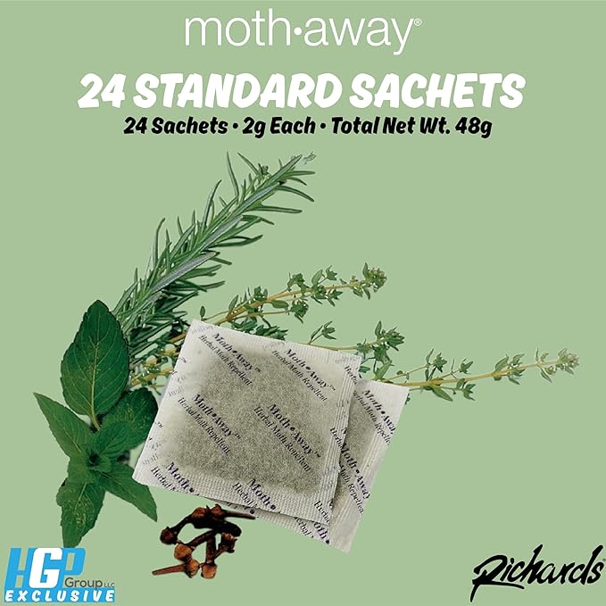 Richards Homewares Moth Away Sachets – 24-Pack Natural Herbal Moth Repellent - Image 5