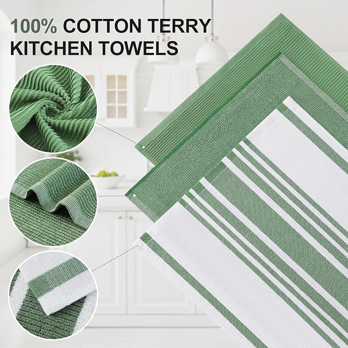 Homaxy Premium Kitchen Towels, Large Cotton 380 GSM Kitchen Hand Towels - Image 2