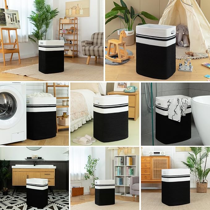 OIAHOMY 91L Laundry Hamper, XXXLarge Laundry Basket, Collapsible Cotton Rope - Image 6