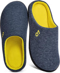 VeraCosy Men's Two-Tone Memory Foam House Slippers Indoor Outdoor Durable by VeraCosy