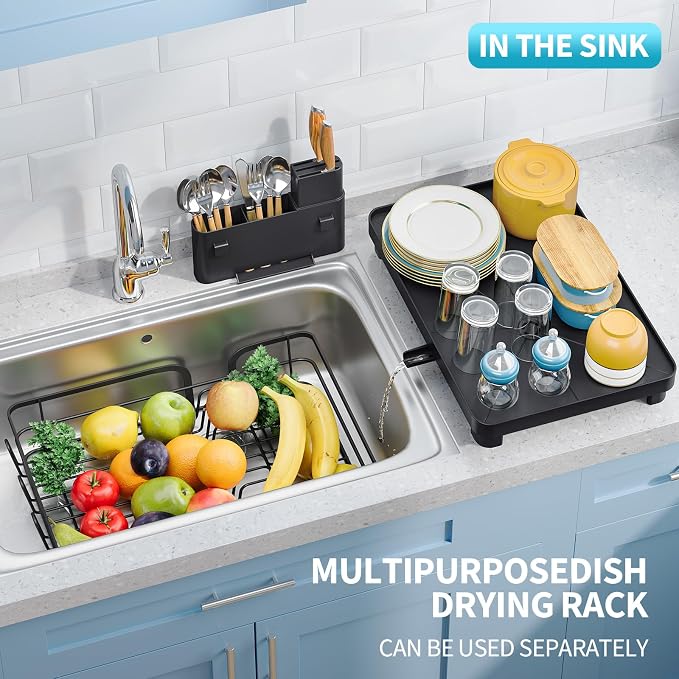 Dish Drying Rack for Kitchen Counter, Kitchen Dish Rack, Sink Dishes Strainer - Image 6