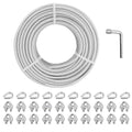 1/8" Wire Rope Kit, 100 Ft PVC Coated Steel Cable Guide Wire Tensioner Strainer by hannger