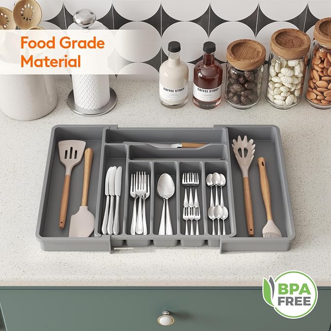 Lifewit Silverware Drawer Organizer, Expandable Utensil Organizer - Image 8