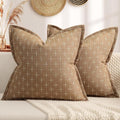 ZWJD Throw Pillow Covers 16x16 Set of 2 Soft Polyester Textured Pillow Covers by ZWJD