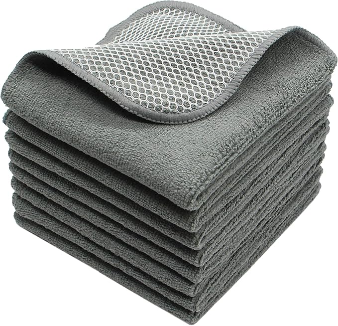 Microfiber Dish Cloths Fast Drying Kitchen Cleaning Cloth Dish Rags Dust Cloths by VeraSong