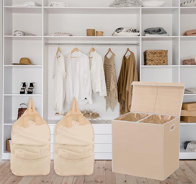 Simple Houseware Double Laundry Hamper - Image 2
