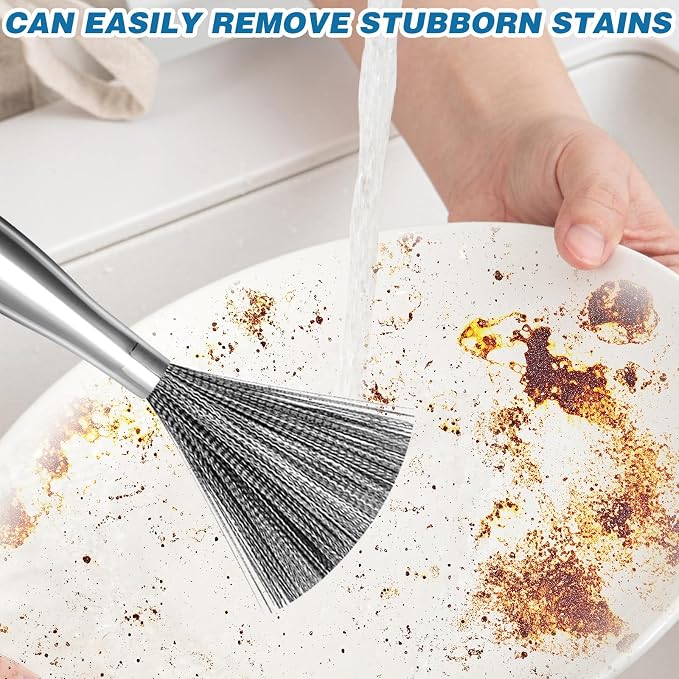 2Pcs 304 Stainless Steel Pot Brushes, Stainless Steel Scrubber Tools Metal - Image 6