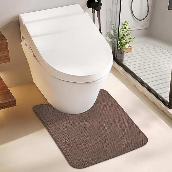 Toilet Rugs U Shaped Bathroom Rug, Machine Washable Non Slip Quick Dry Super - Image 6