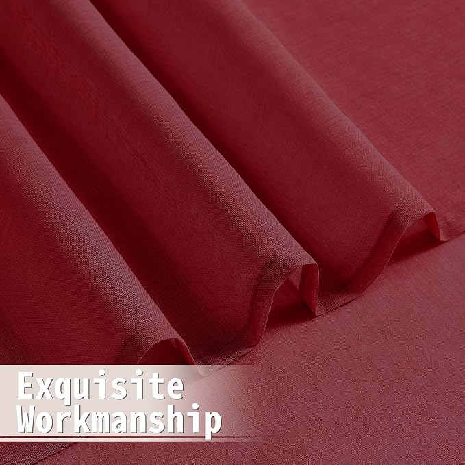 Tollpiz Sheer Door Curtains Closet Linen Textured Curtain Sheers Doorway Light - Image 8