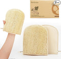 Premium Vietnamese Natural Loofah Gloves – Exfoliating Body Scrubber Mitts by Herbvian