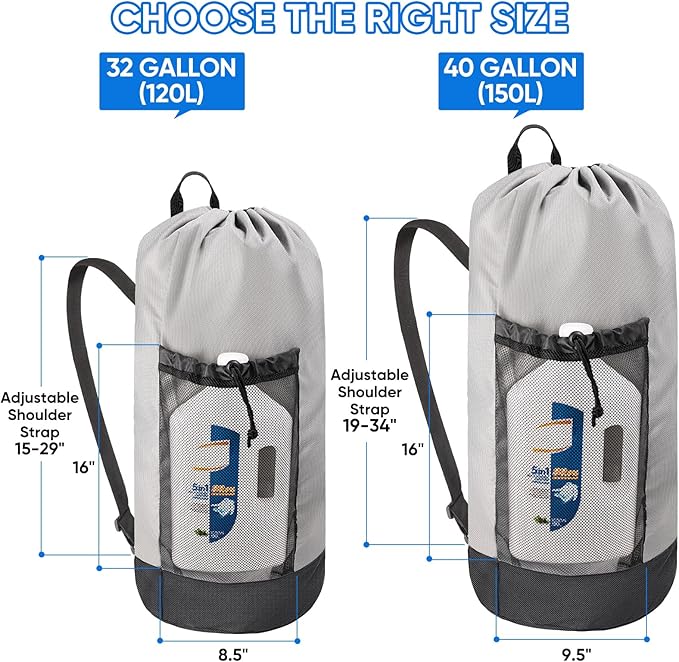 BALEINE 150L Laundry Bag Backpack, 900D Oxford Fabric Large Travel Laundry Bags - Image 2