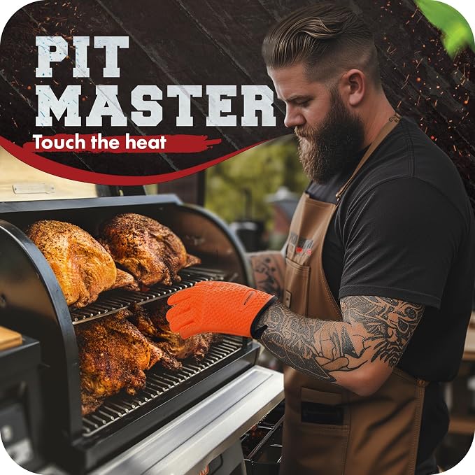 KITCHEN PERFECTION S Silicone Smoker Oven Gloves -Extreme Heat Resistant BBQ - Image 3