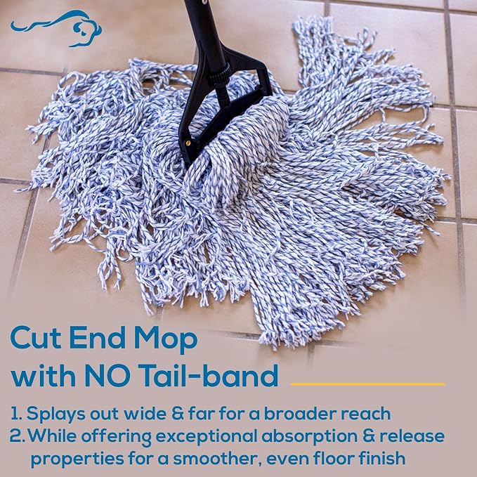 KLEEN HANDLER Cut End Finish Mop | 1.25" Universal Headband, Maximum Absorption - Image 8