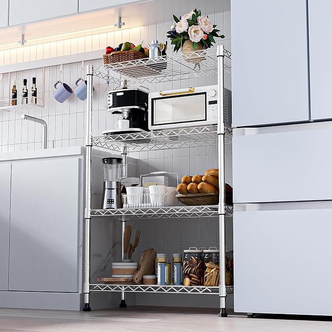 1000 lbs Storage Shelving Steel Heavy Duty 4-Tier Utility Shelving Unit Steel - Image 6
