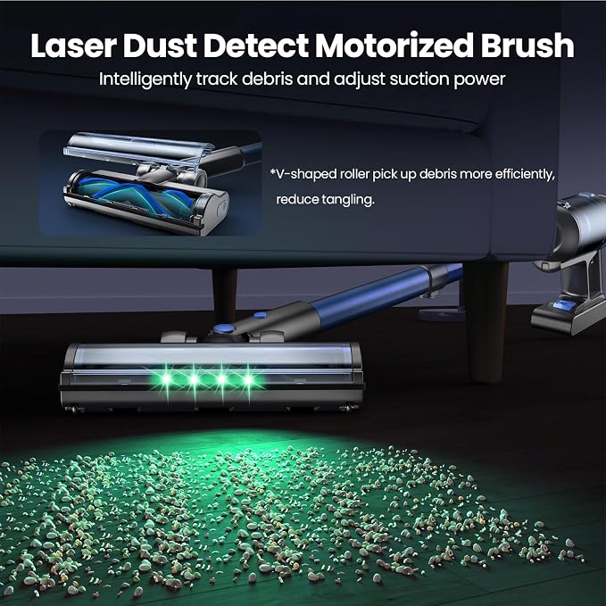 V25 Cordless Vacuum Cleaner, 680W 60Kpa Powerful Stick Vacuum - Image 6