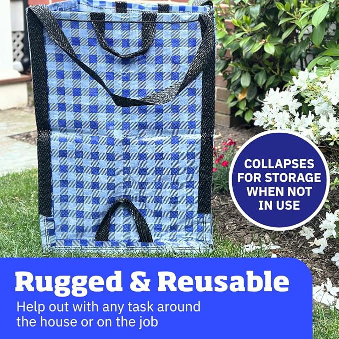 DURASACK Heavy Duty Home and Yard Bags 48-Gallon Reusable Self-Standing Lawn - Image 5