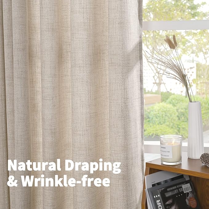 YoungsTex Linen Curtains Floor Length 102 Inch Long - Image 5
