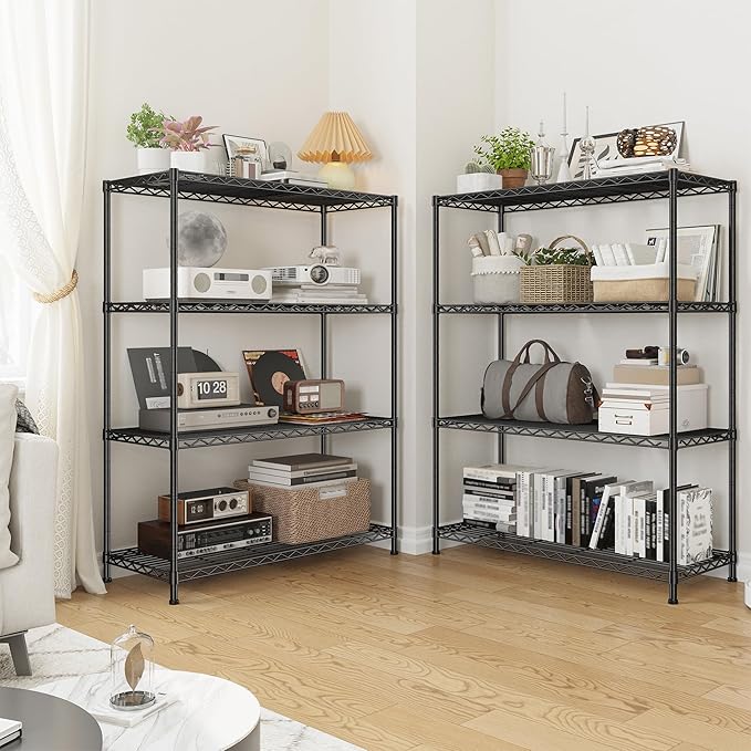 4- Shelf Metal Shelving Unit Adjustable Storage Shelves Heavy Duty Garage - Image 7