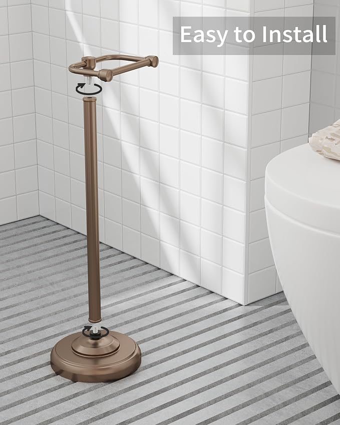Toilet Paper Holder Stand, Bronze Toilet Paper Holder Free Standing, Post - Image 7