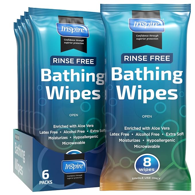 Adult Wet Wipes Body Wipes | Adult Wash Cloths Extra Large, Bathing Wipes by Inspire