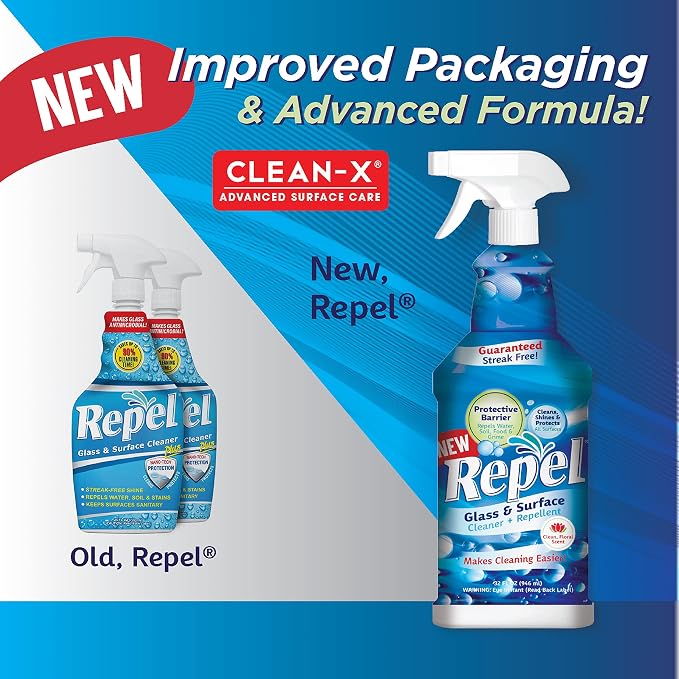 Clean-X REPEL Glass & Surface Cleaner 32 fl. oz. - Image 3