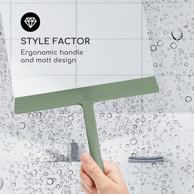 GÜTEWERK Shower Squeegee for Glass Doors, Silicone Window Squeegee, Bathroom - Image 3