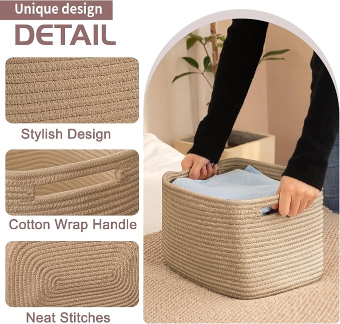 OIAHOMY 4 Pack Storage Baskets for Organizing, Cube Storage Bins for Shelves - Image 3