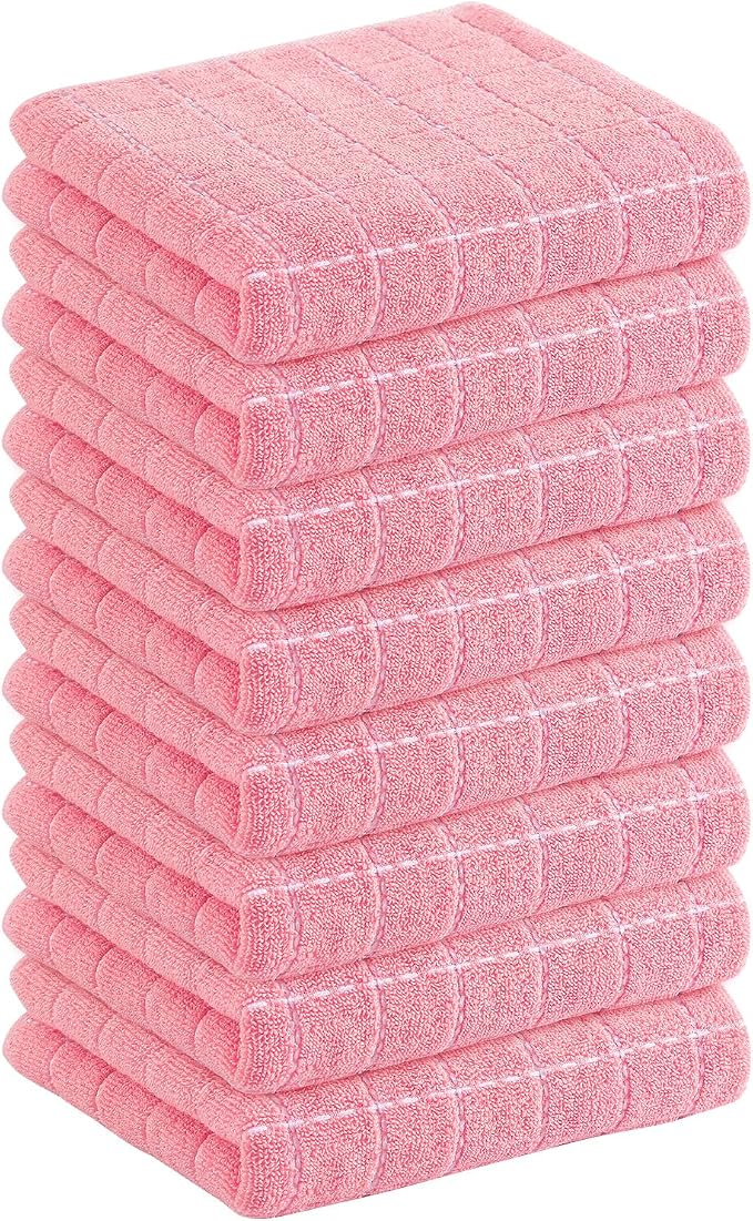 Homaxy 100% Cotton Terry Kitchen Towels, Checkered Designed, Soft and Super by Homaxy