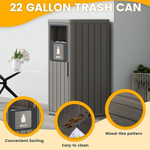 Outdoor Trash Can Waterproof Resin Garbage Can - Image 5