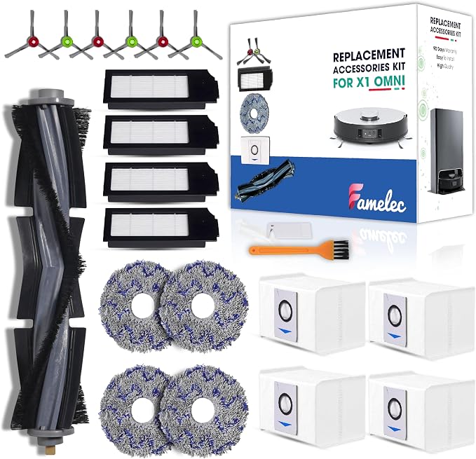 Upgrade Parts & Accessories for Ecovacs Deebot X1 Omni Robot Vacuum and Mop by FAMELEC